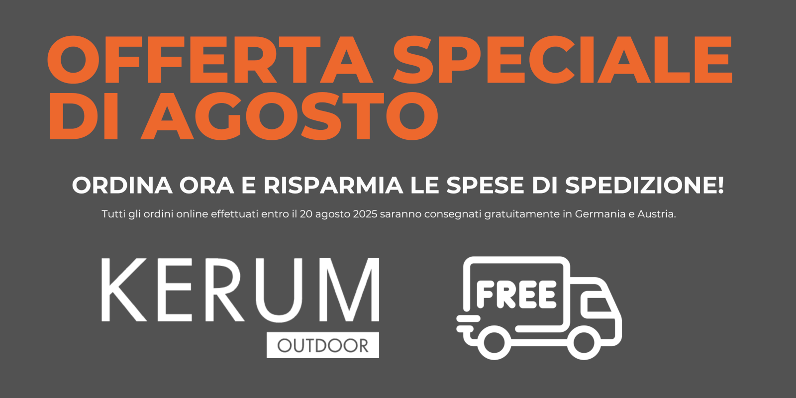 Offerta speciale di agosto <a href="https://www.flaticon.com/de/kostenlose-icons/kostenlose-lieferung" title="kostenlose lieferung Icons">Kostenlose lieferung Icons erstellt von Hilmy Abiyyu A. - Flaticon</a>