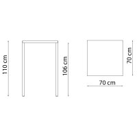 Table Quatris 70x70x110 cm