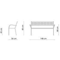 Bench Alice with armrest