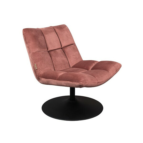 Lounge Chair Bar Velvet Old Pink