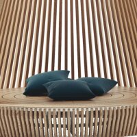 Hut Lounge  Daybed Alcova Alluminio/Accoya Wood including mattress and curtains