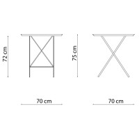 Tisch Step70x70 cm Perlweiss