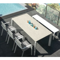 Milo Alu Table extending 160-215x95 cm with Cover Dove