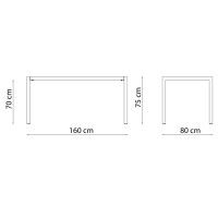 Tavolo Quatris 160x80x75 cm
