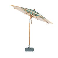 Teak umbrella with folding mechanism