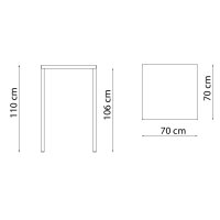 Table Quatris 60x60x110 cm