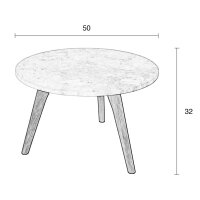 Side Table White Stone