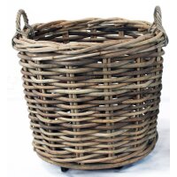 Bascet Rotan Ø 65x60 cm round with Wheels