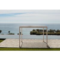 Gazebo Pergola Ocean 3,6x3,6m Rustic - Bianco Aluminium