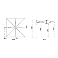 Parasol Astro Carbon Anthrazit 350x350 cm