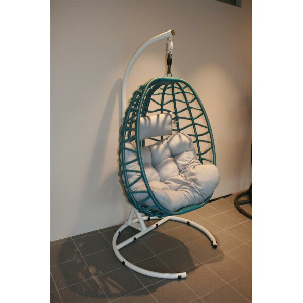 Hanging Basket Sichuan White Frame with Blue Big Rope