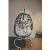 Hanging Basket Sichuan White Frame with Blue Big Rope