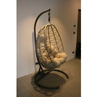 Hanging Basket Sichuan Grey Frame with Champagne Small Rope