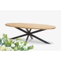 Dining Table Prado Ellipse Teak-acciaio