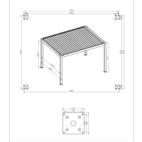 Gazebo Pergola Rosalie Elektric 3x4m Anthracit Aluminium