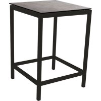 Bartable Classic Black 80x80 with HPL Silversstar...