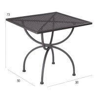 Table Romeo 90x90 cm marrone antico