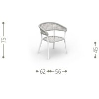 Armchair Moon Alu Dining Chair with armrests