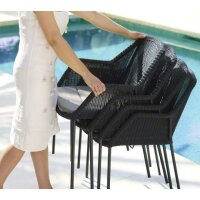 Breeze Armchair stackable White-grey Sunbrella Black