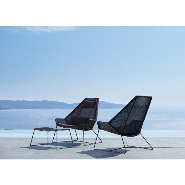 Breeze Chair Lounge White-grey Sunbrella Black