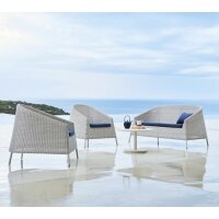 Kingston 2-Sitzer Sofa Weiß-grau Sunbrella Grey