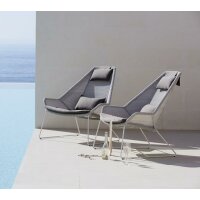 Breeze sedia con alto schienale Bianco-grigio Sunbrella Black