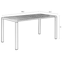 Garden Table Vondel 168,5x87,2x75 cm