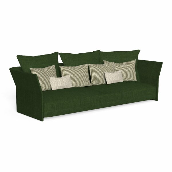 Fabric green, green cushions